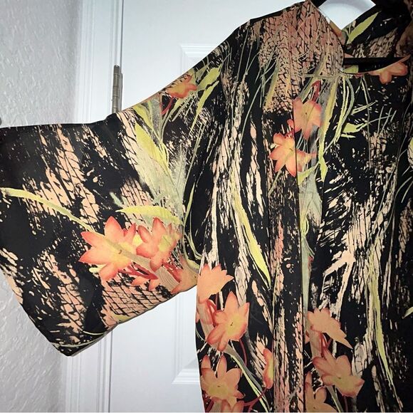 Leslie Fay Floral Print Sleeveless Maxi Dress Long Sleeve Blouse Top 2 Pc. Set - Picture 7 of 15